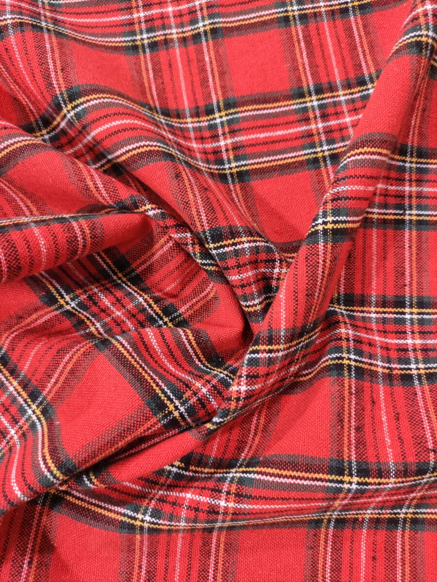 Tessuto tartan a quadri scozzesi - Rosso - Un punto alla volta